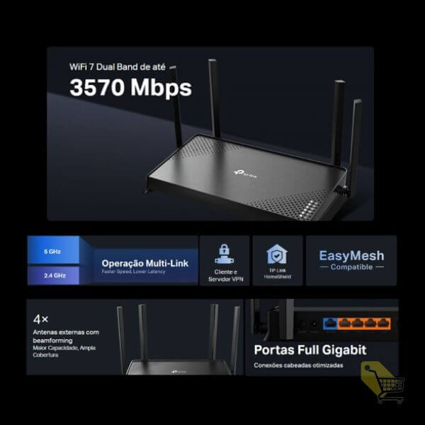 Roteador Gigabit Wi-Fi Dual Band 7 BE3600 - Recursos