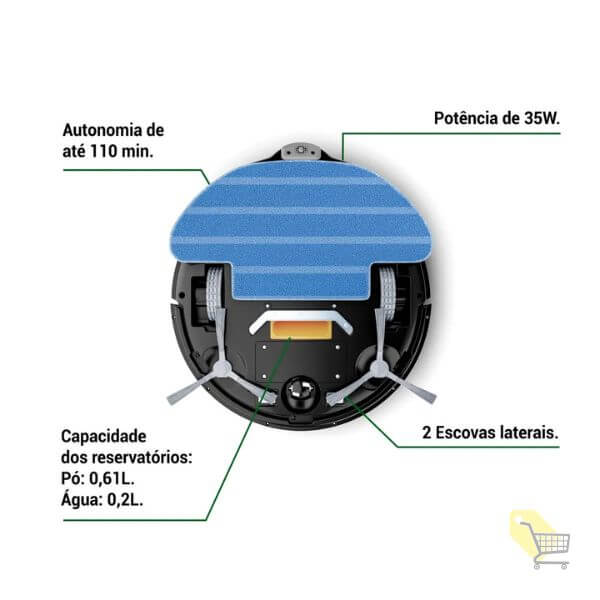 Robo Aspirador Philco PAS26P - Baixo Detalhes